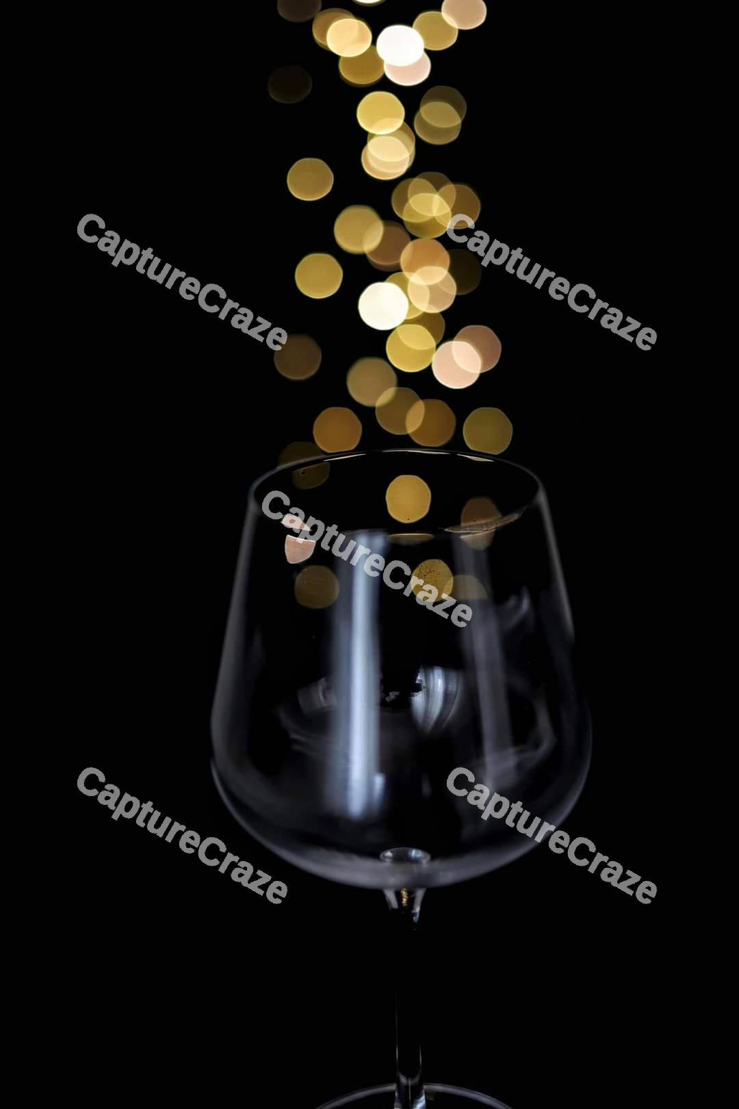 Glass of wine with confetti